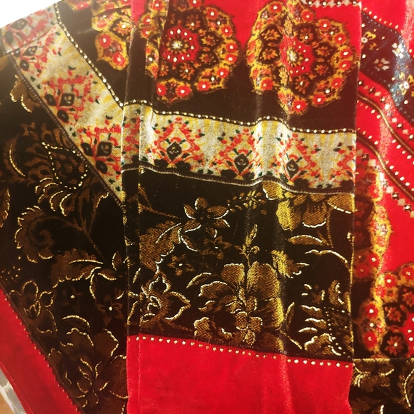 Vintage White Stag Velvety floral Christmas retro long sleeve Size XL - Picture 11 of 15